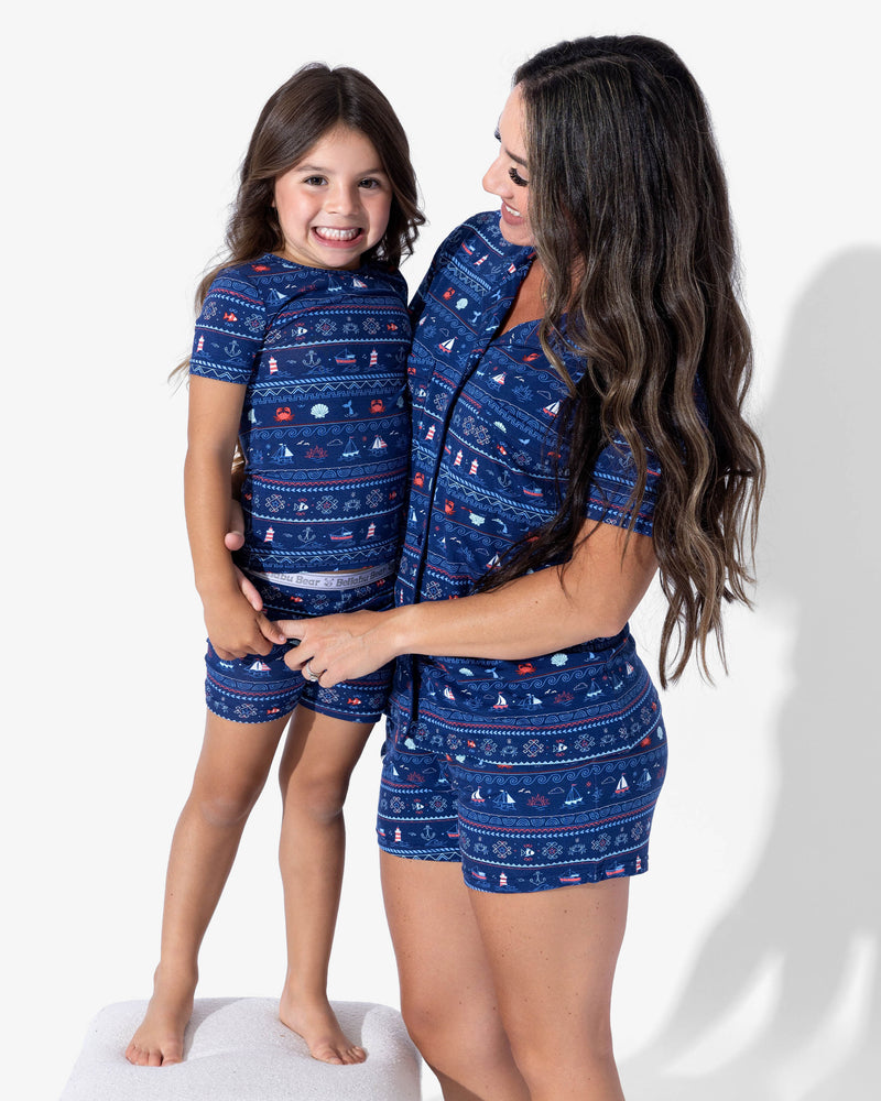 Sail Away Fair Isle Bamboo Women's Pajama Shorts Set