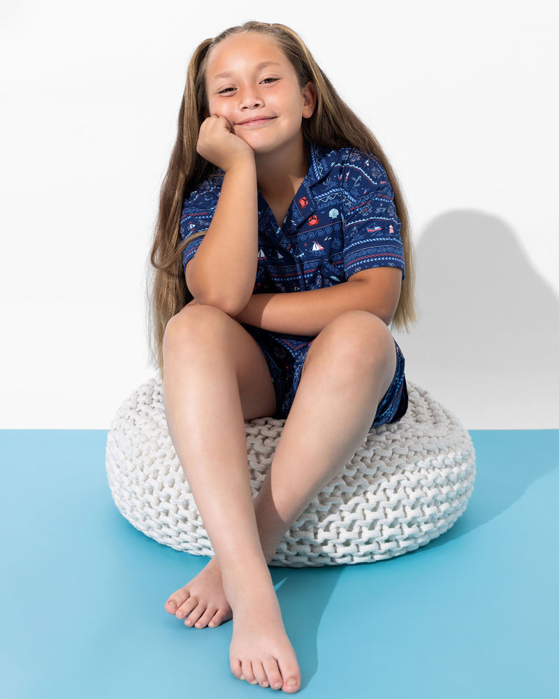 Sail Away Fair Isle Bamboo Women's Pajama Shorts Set