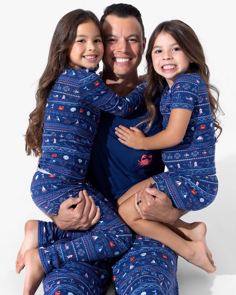 Sail Away Fair Isle Bamboo Kids Pajama Short Set