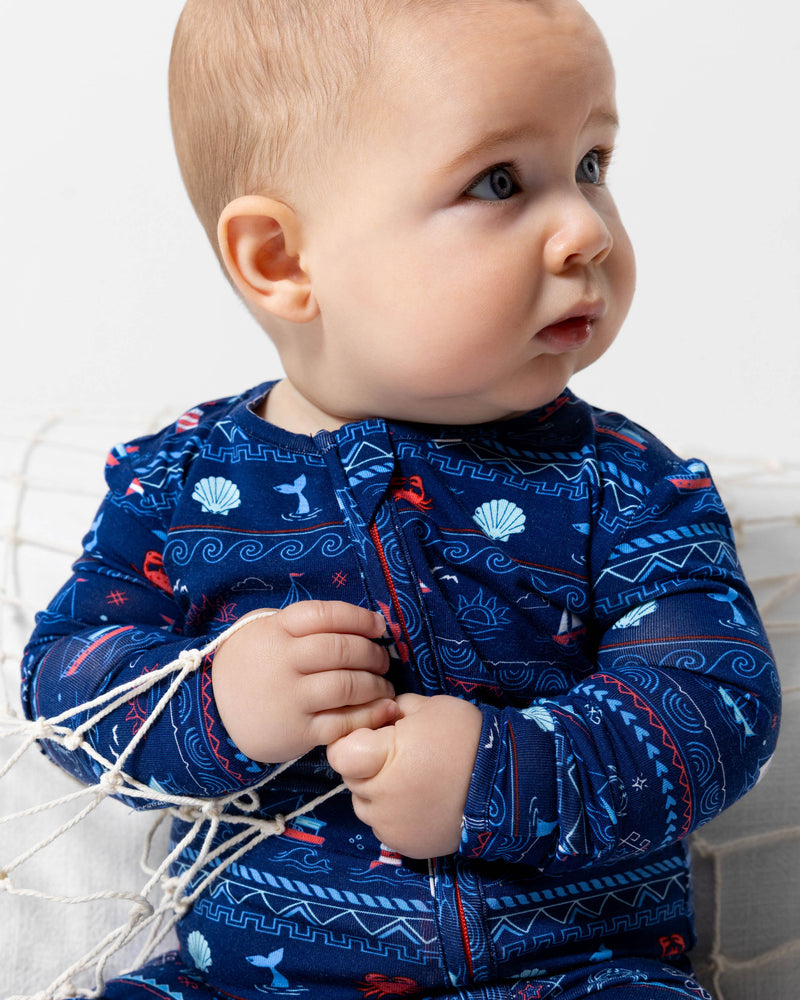 Sail Away Fair Isle Bamboo Convertible Footie