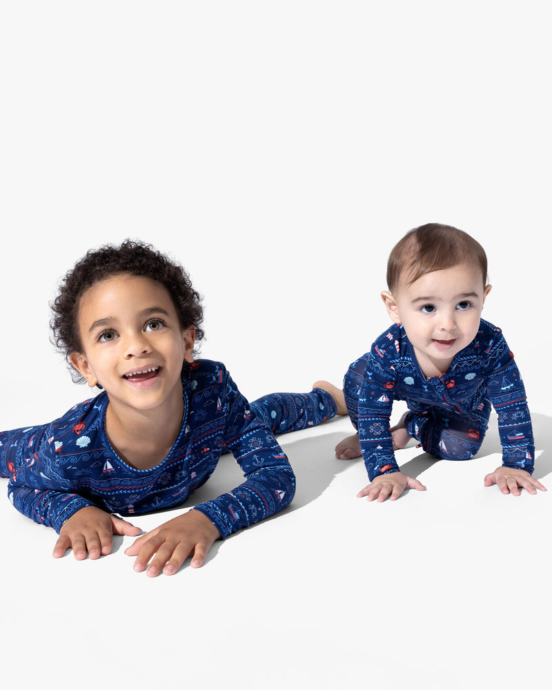 Sail Away Fair Isle Bamboo Kids Pajamas