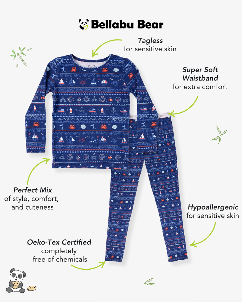 Sail Away Fair Isle Bamboo Kids Pajamas