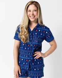 Sail Away Fair Isle Bamboo Women's Pajama Shorts Set
