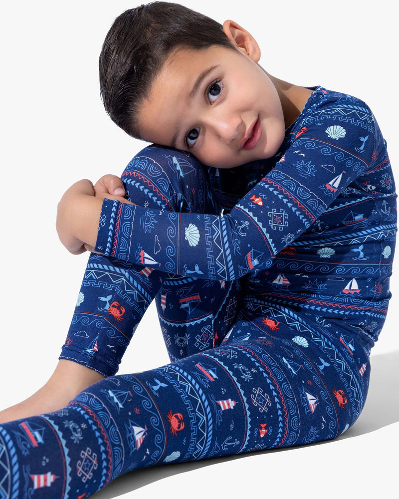 Sail Away Fair Isle Bamboo Kids Pajamas