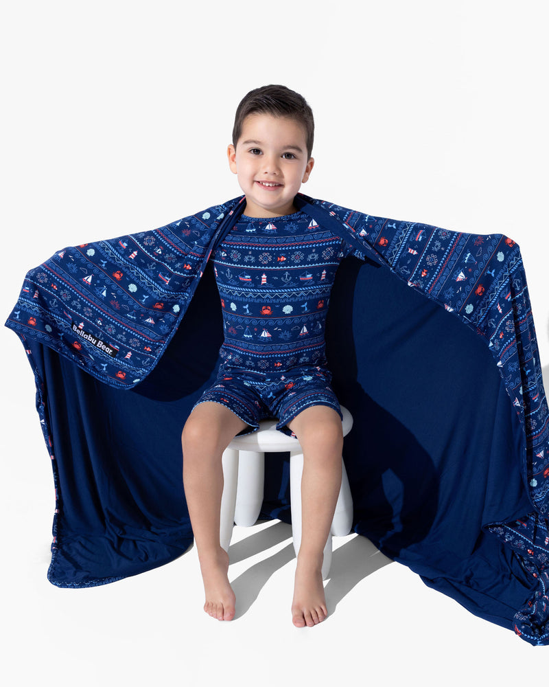 Sail Away Fair Isle Bamboo Kids Pajama Short Set