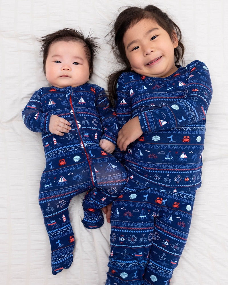 Sail Away Fair Isle Bamboo Convertible Footie