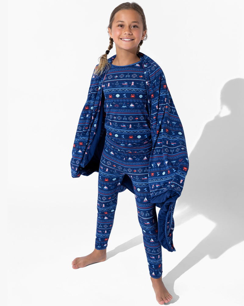 Sail Away Fair Isle Bamboo Kids Pajamas