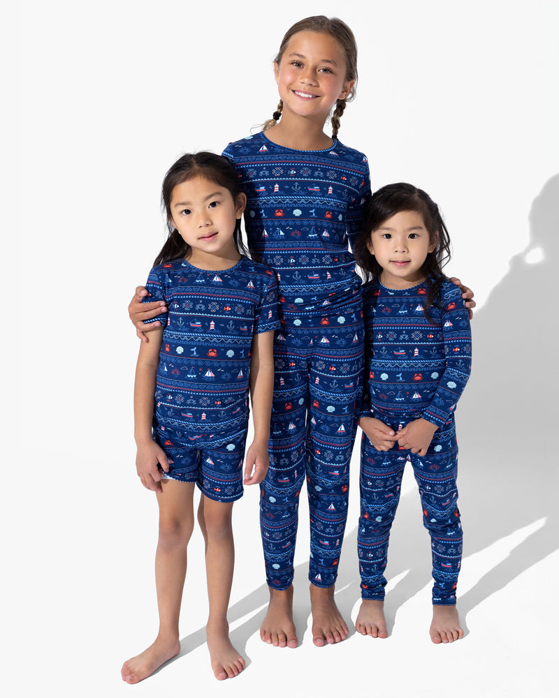 Sail Away Fair Isle Bamboo Kids Pajamas