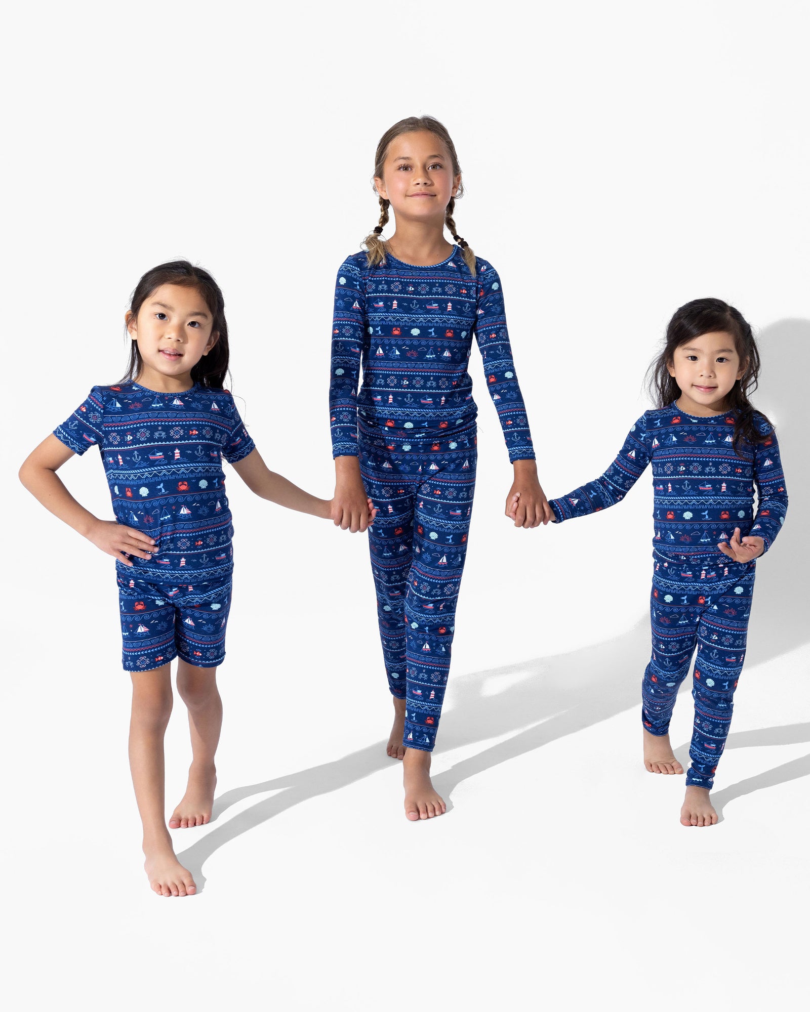 Sail Away Fair Isle Bamboo Kids Pajama Short Set