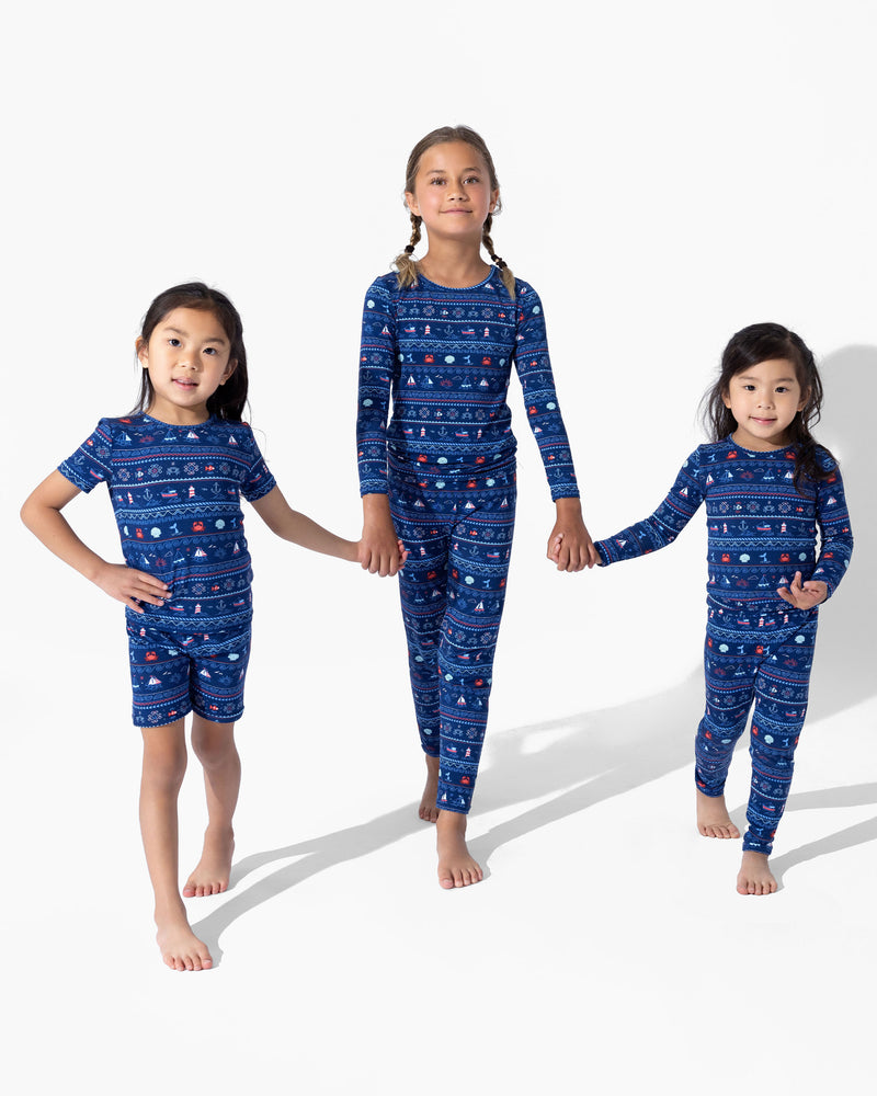 Sail Away Fair Isle Bamboo Kids Pajamas
