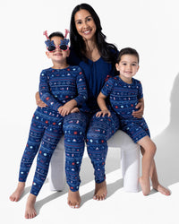 Sail Away Fair Isle Bamboo Kids Pajama Short Set