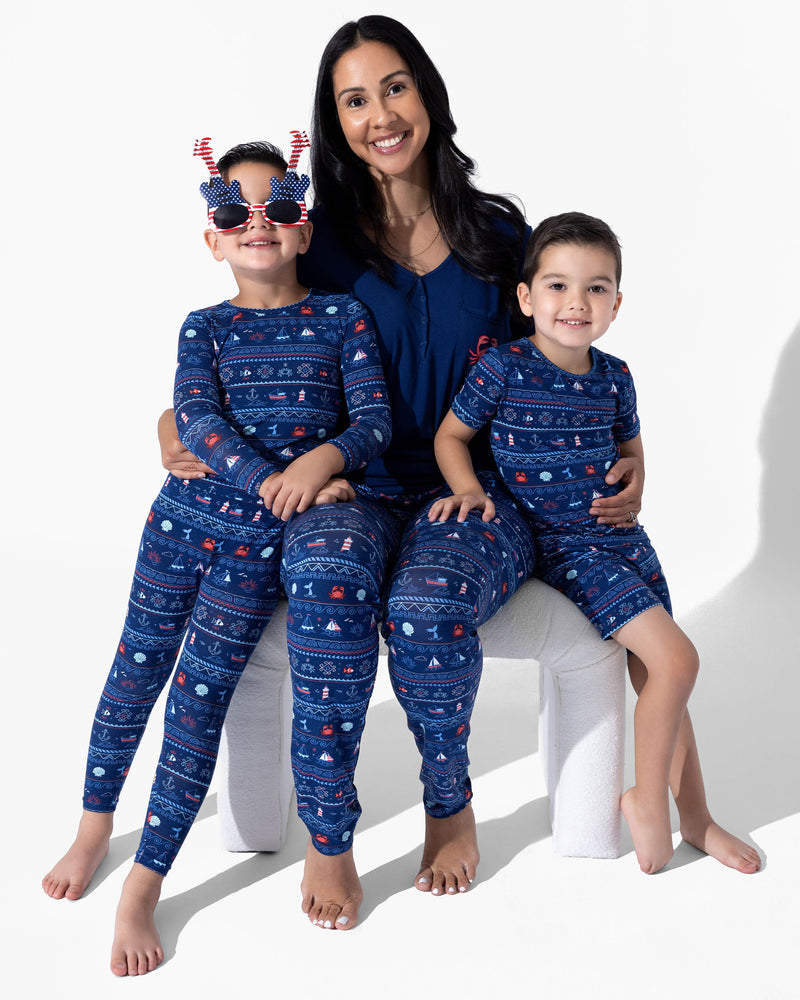 Sail Away Fair Isle Bamboo Kids Pajamas
