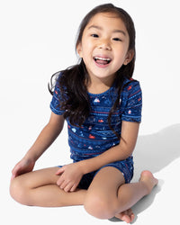 Sail Away Fair Isle Bamboo Kids Pajama Short Set