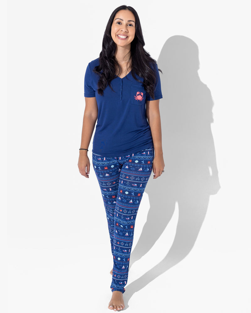 Sail Away Fair Isle Bamboo Women's Pajama Set