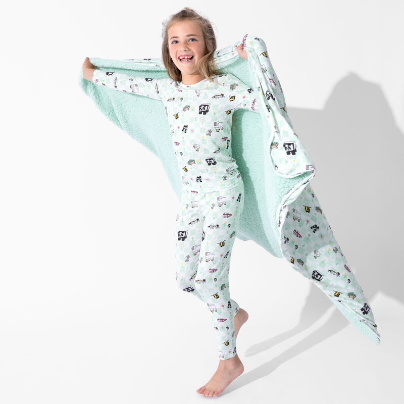 Minecraft Sleep Repeat Bamboo Sherpa Blanket