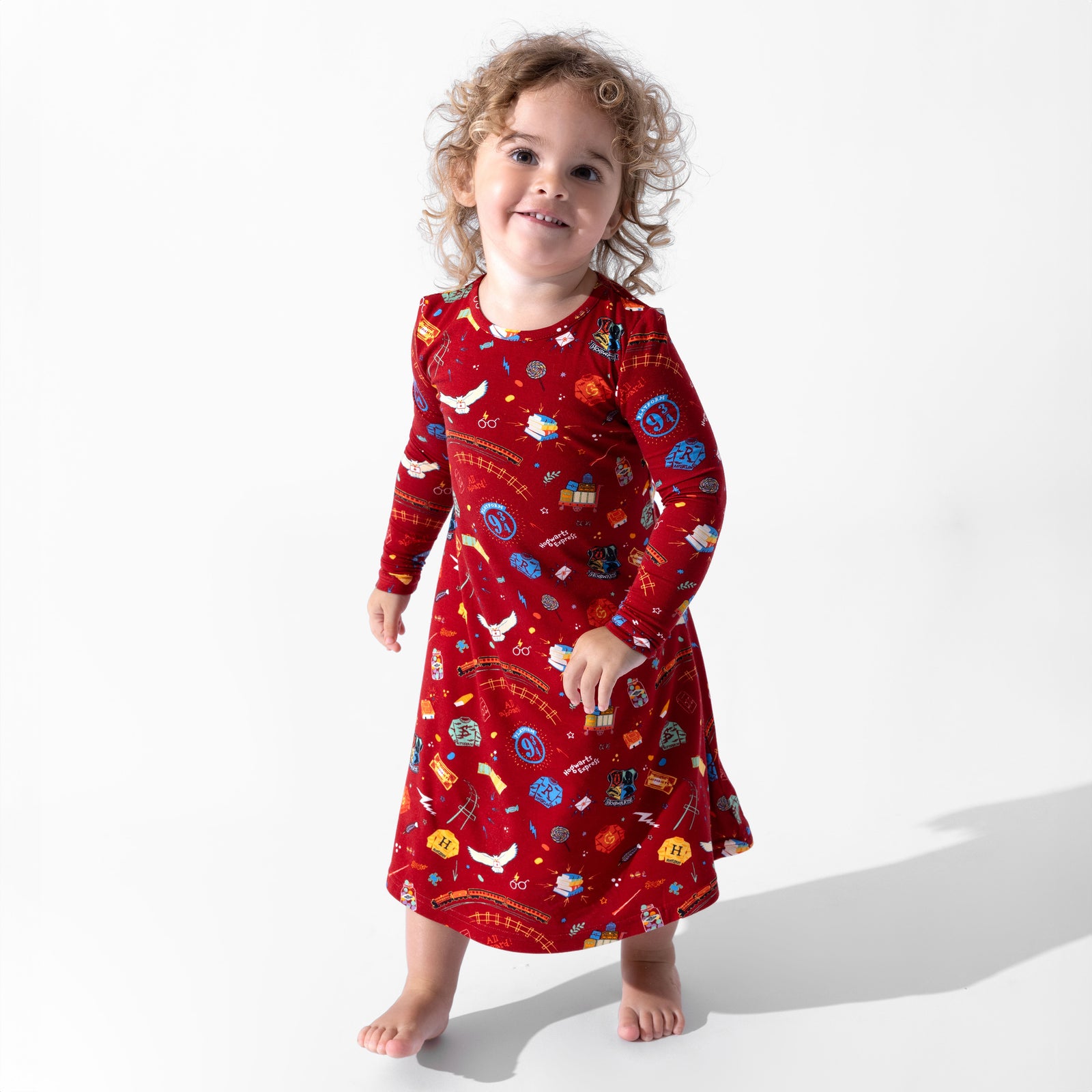 Hogwarts Express Bamboo Girls' Long Sleeve Dress