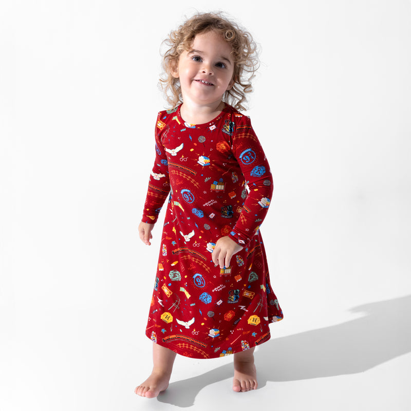 Hogwarts Express Bamboo Girls' Long Sleeve Dress