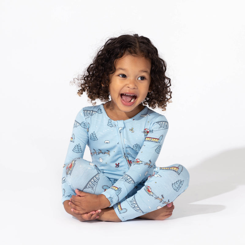 Winter Train Bamboo Convertible Footie