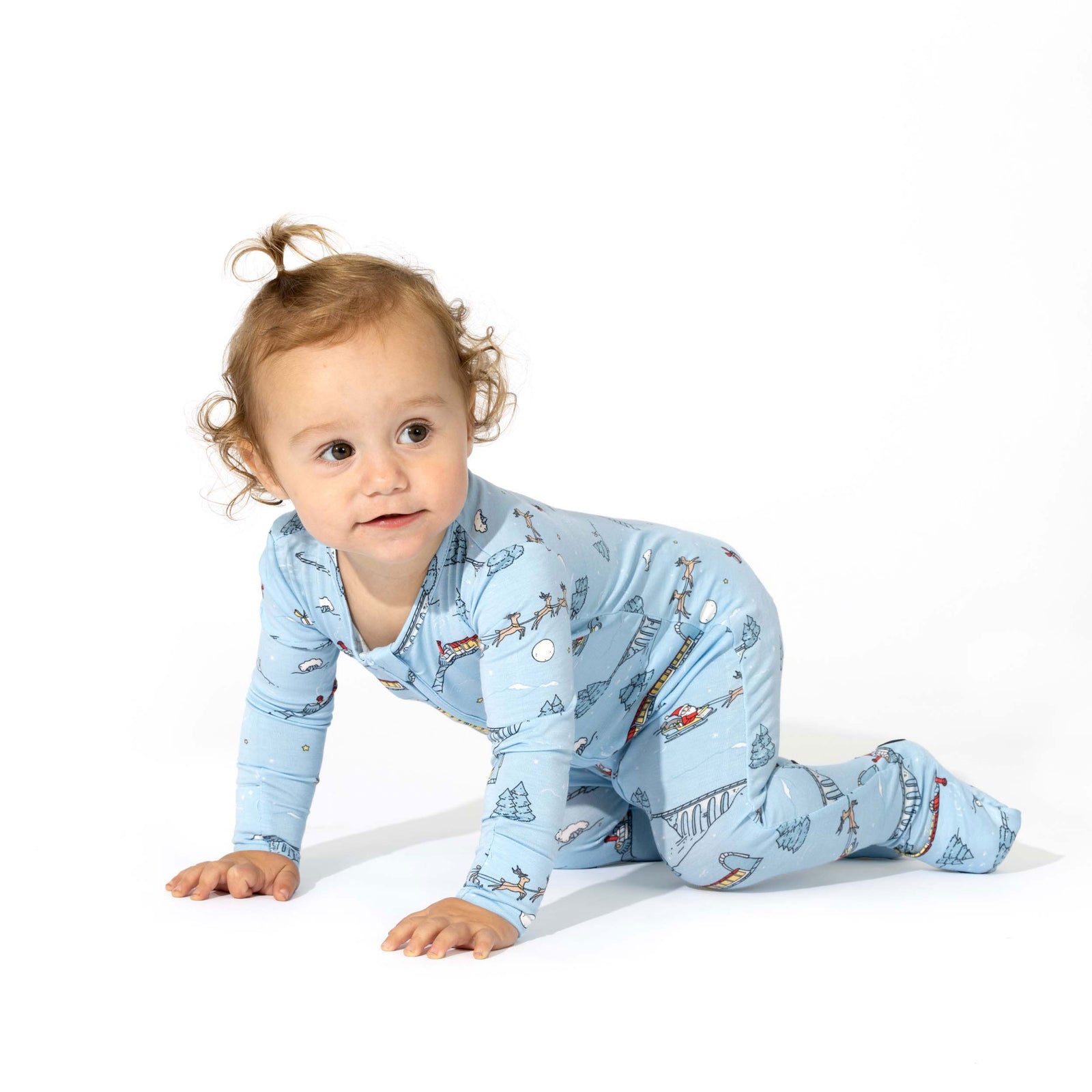 Winter Train Bamboo Convertible Footie