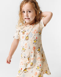 Minions: Sketch Through Time Bamboo Girls' Short Sleeve Dress