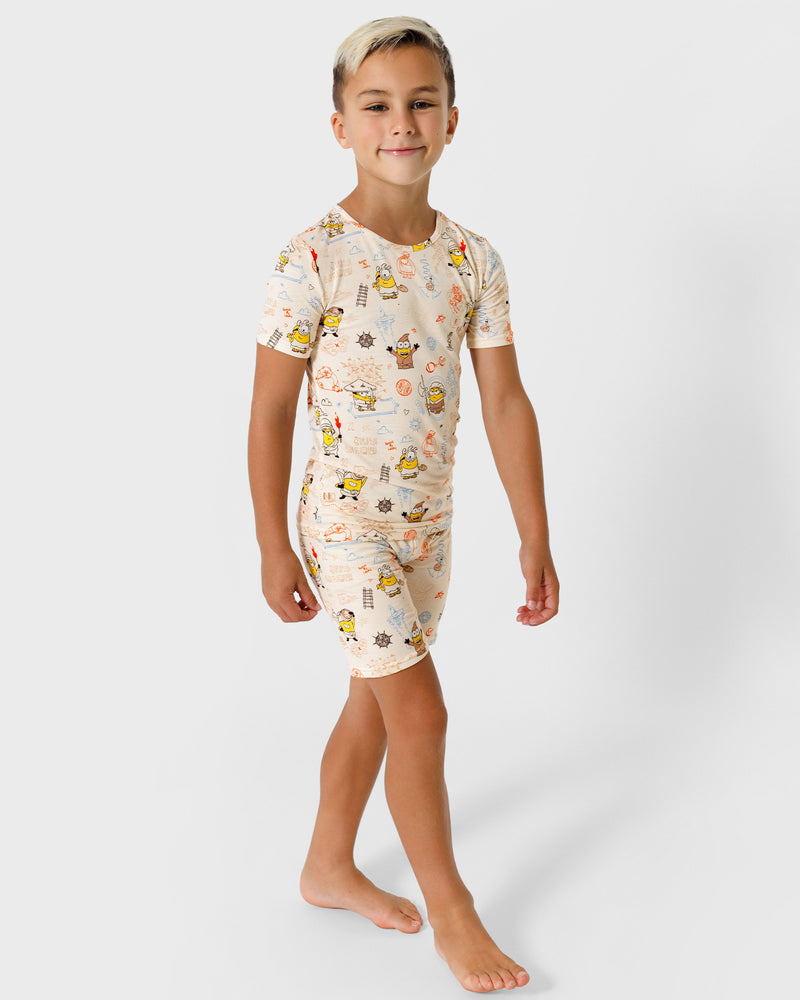 Minions: Sketch Through Time Bamboo Kids Pajama Short Set