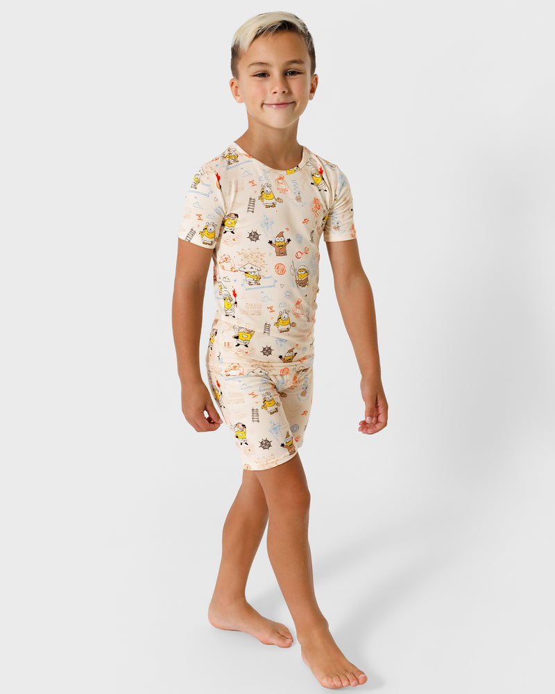 Minions: Sketch Through Time Bamboo Kids Pajama Short Set