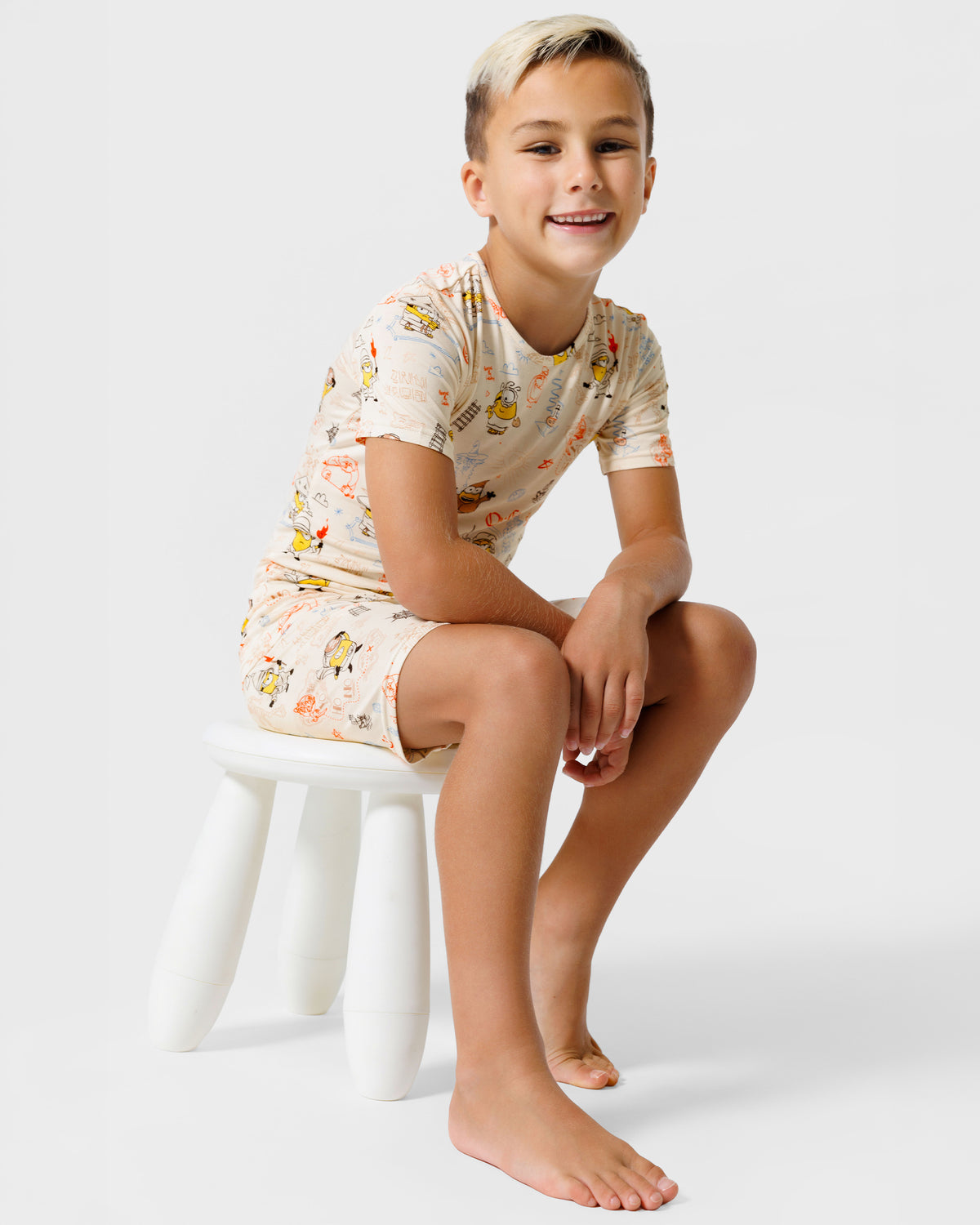 Minions: Sketch Through Time Bamboo Kids Pajama Short Set