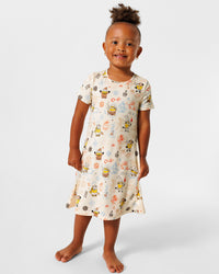 Minions: Sketch Through Time Bamboo Girls' Short Sleeve Dress