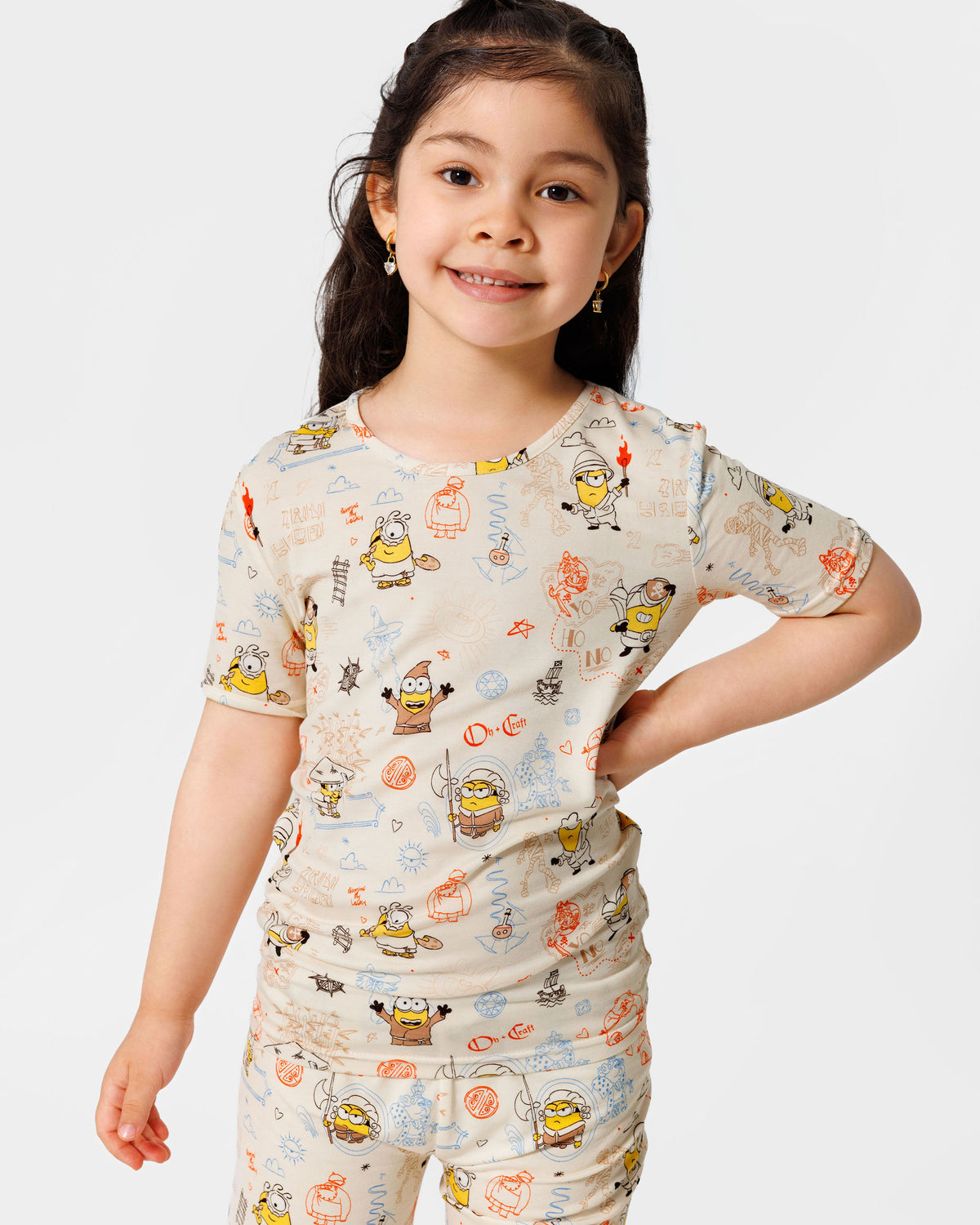 Minions: Sketch Through Time Bamboo Kids Pajama Short Set