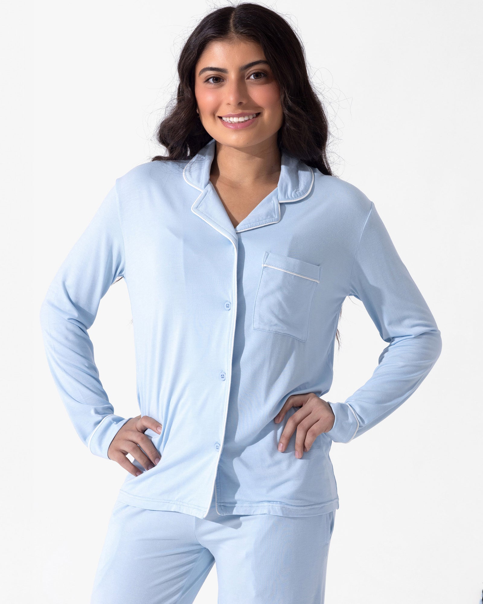 Sky Blue Bamboo Women's Pajama Set