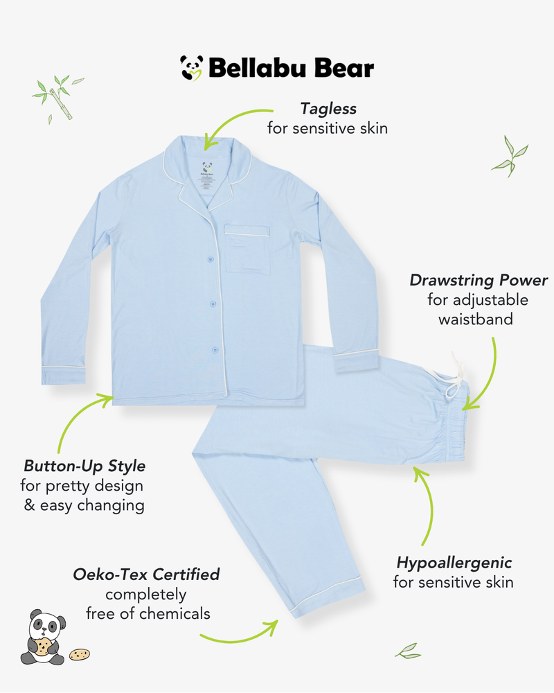 Sky Blue Bamboo Women's Pajama Set