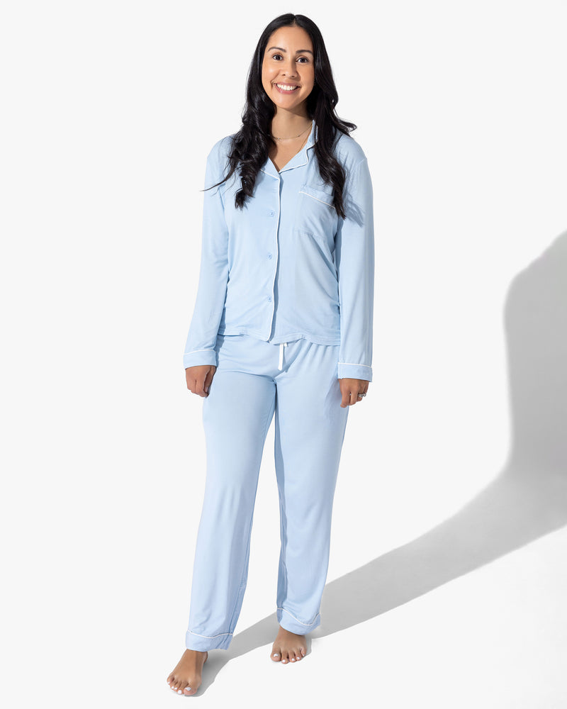 Sky Blue Bamboo Women's Pajama Set