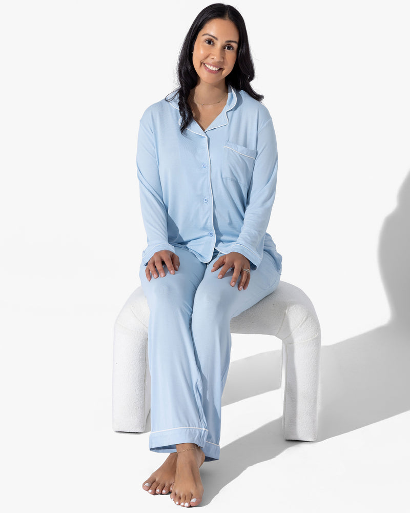 Sky Blue Bamboo Women's Pajama Set