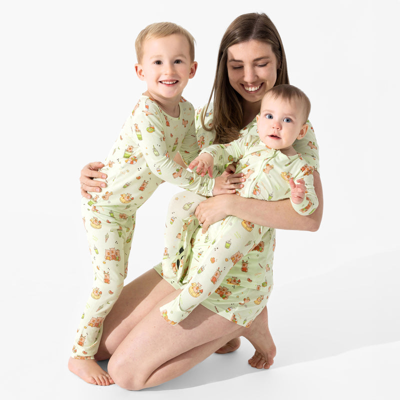 Capybara Boba Bamboo Women's Pajama Short Set