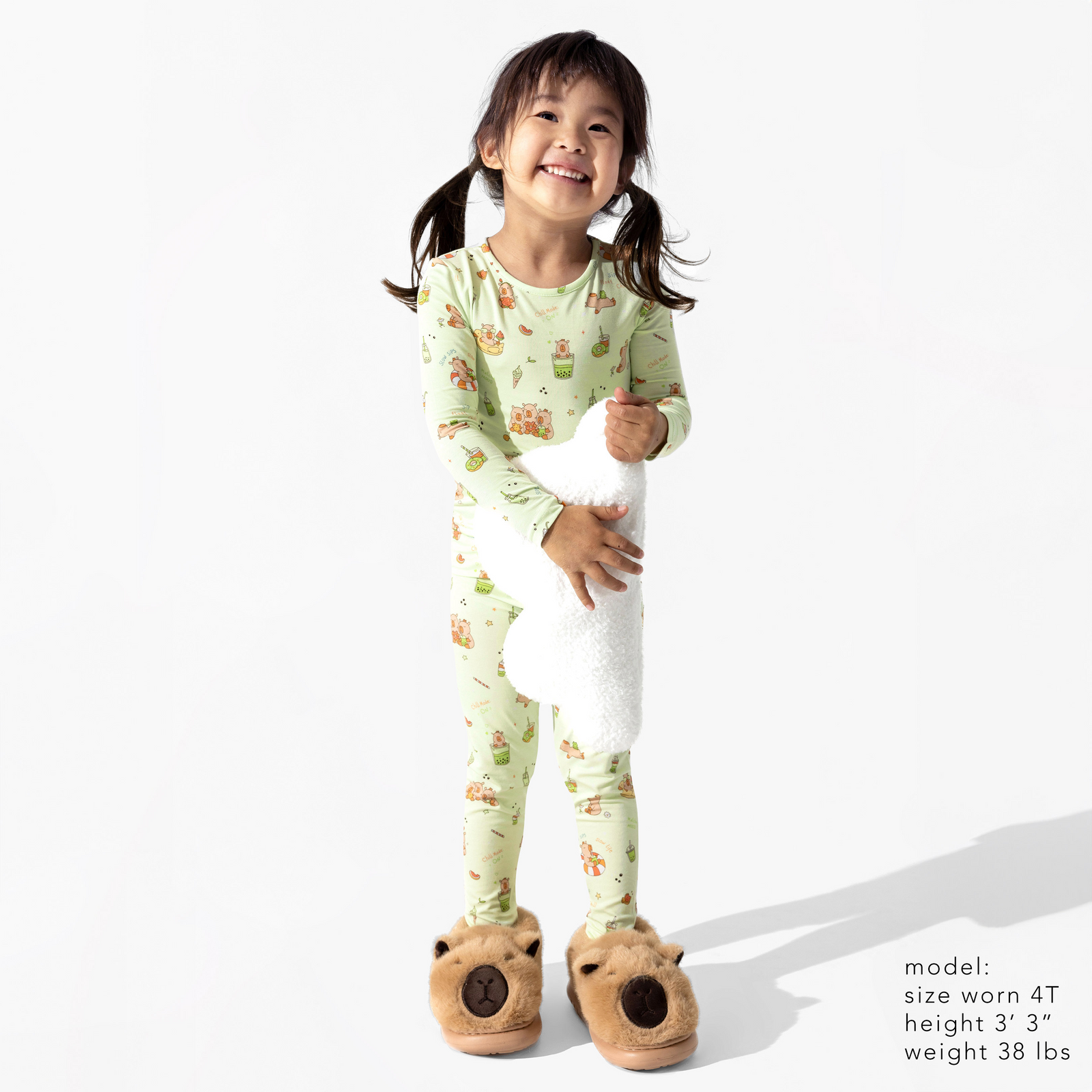 Capybara Boba Bamboo Kids Pajamas