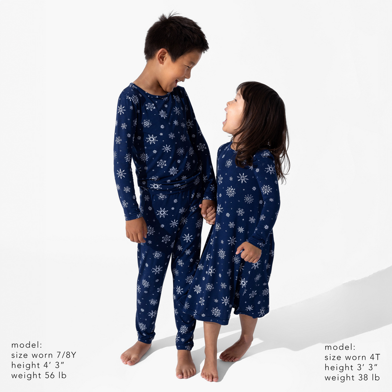 Snowflake Bamboo Girls' Long Sleeve Dress