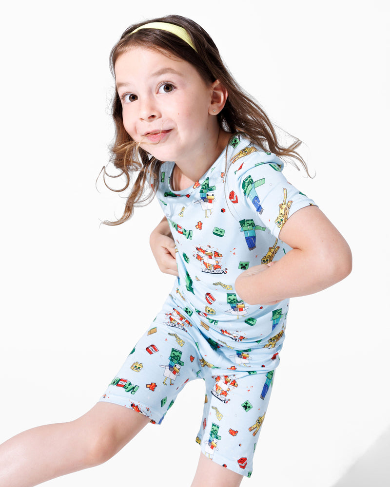 Minecraft: Chicken Jockey Bamboo Kids Pajama Short Set