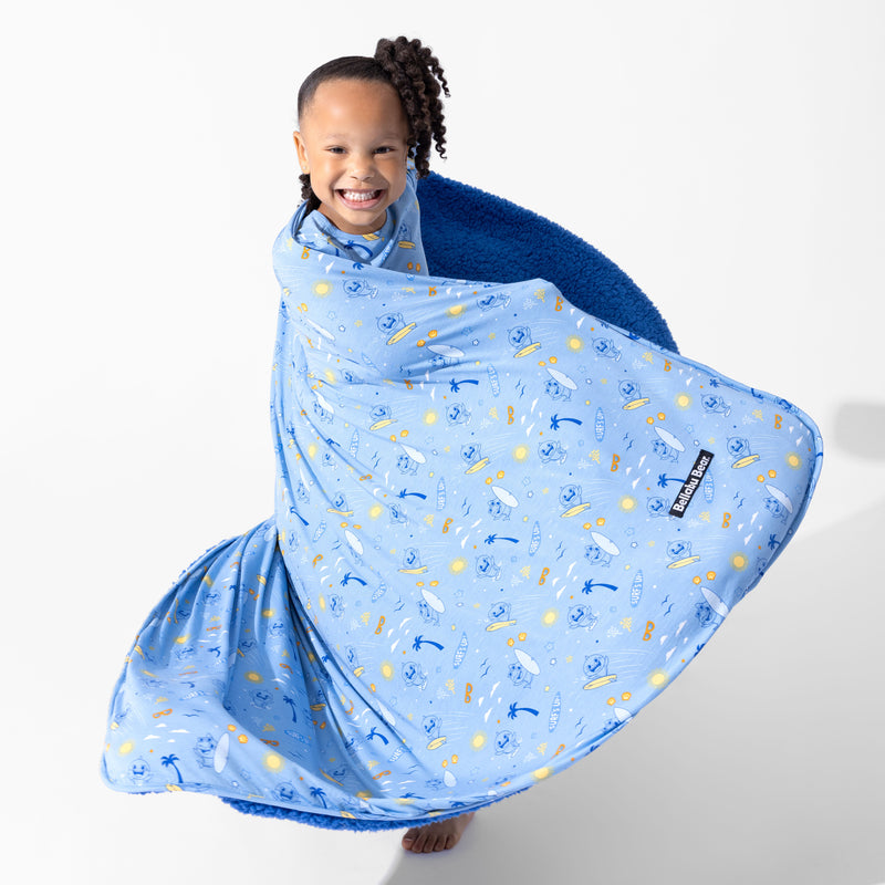 Baby Shark Surf Bamboo Sherpa Blanket