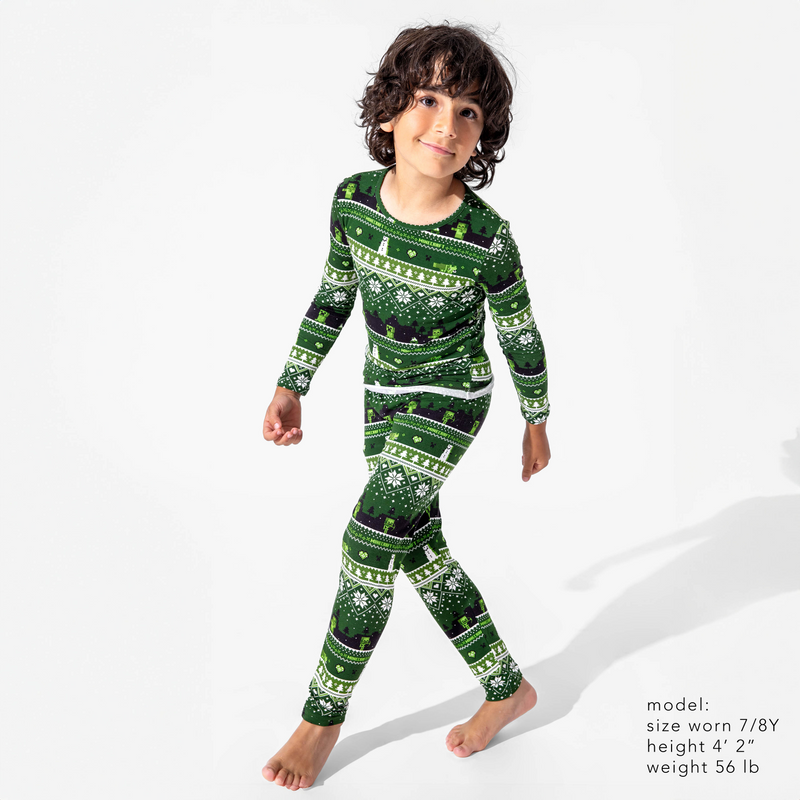 Minecraft Creeper Holiday Bamboo Kids Pajamas