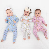 Milk & Cookies Blue Bamboo Convertible Footie