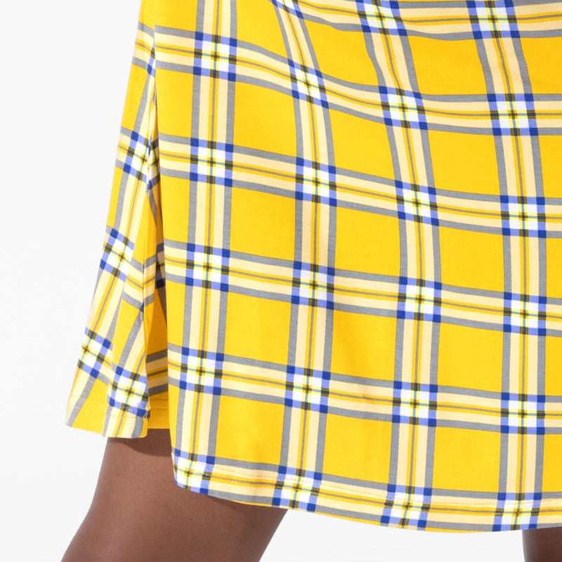 Clueless Total Betty Plaid Bamboo Girls' Short Sleeve Dress