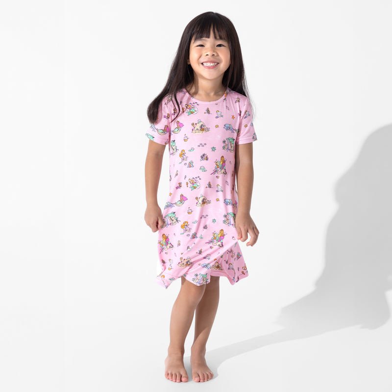 Mermaid Lagoon Bamboo Girls' Short Sleeve Dress