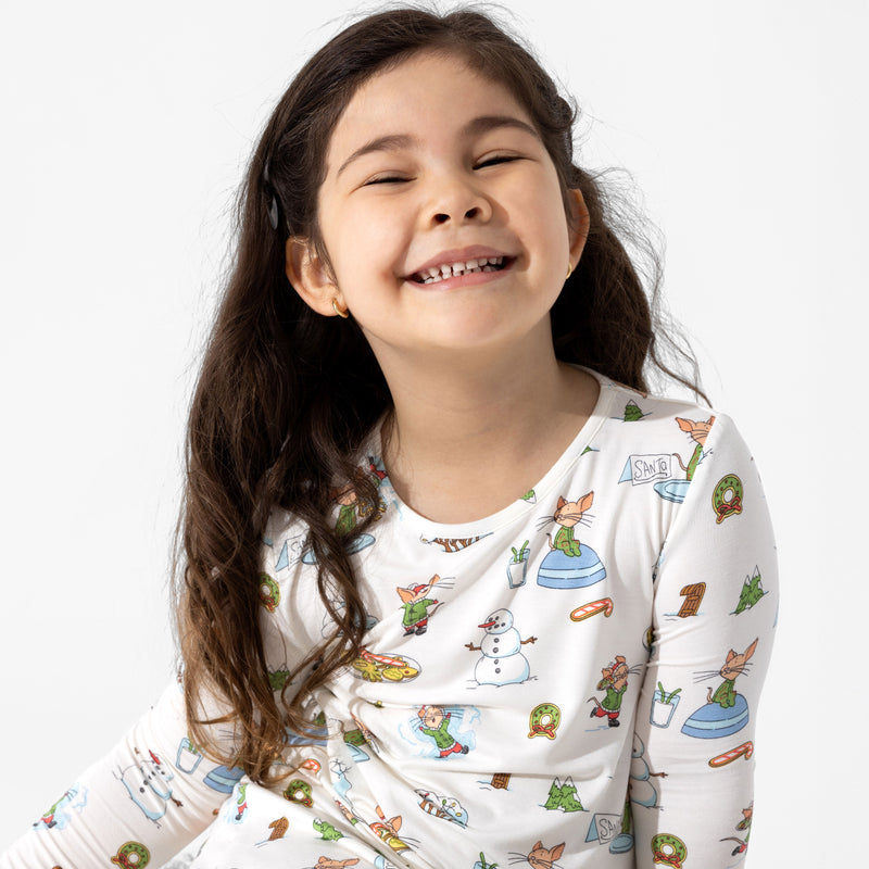 If You Give A Mouse A Cookie Christmas Bamboo Girls' Long Sleeve Dress