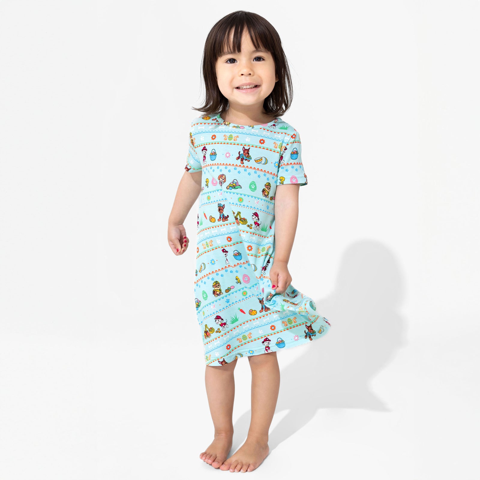 short sleeve easter dresses HWWANBEI Toddler Little Baby Girl Easter Outfit Bunny Embroidery Smocked Dress Short Sleeve Doll Collar Bow Plaid Easter Dress Cute Summer Clothes,