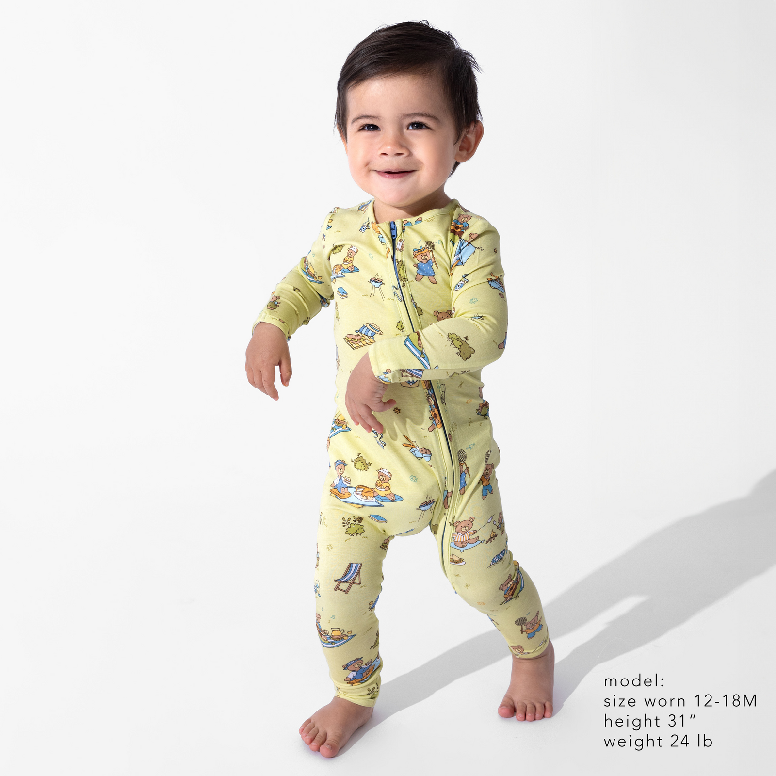 Teddy Bear Picnic Bamboo Convertible Footie