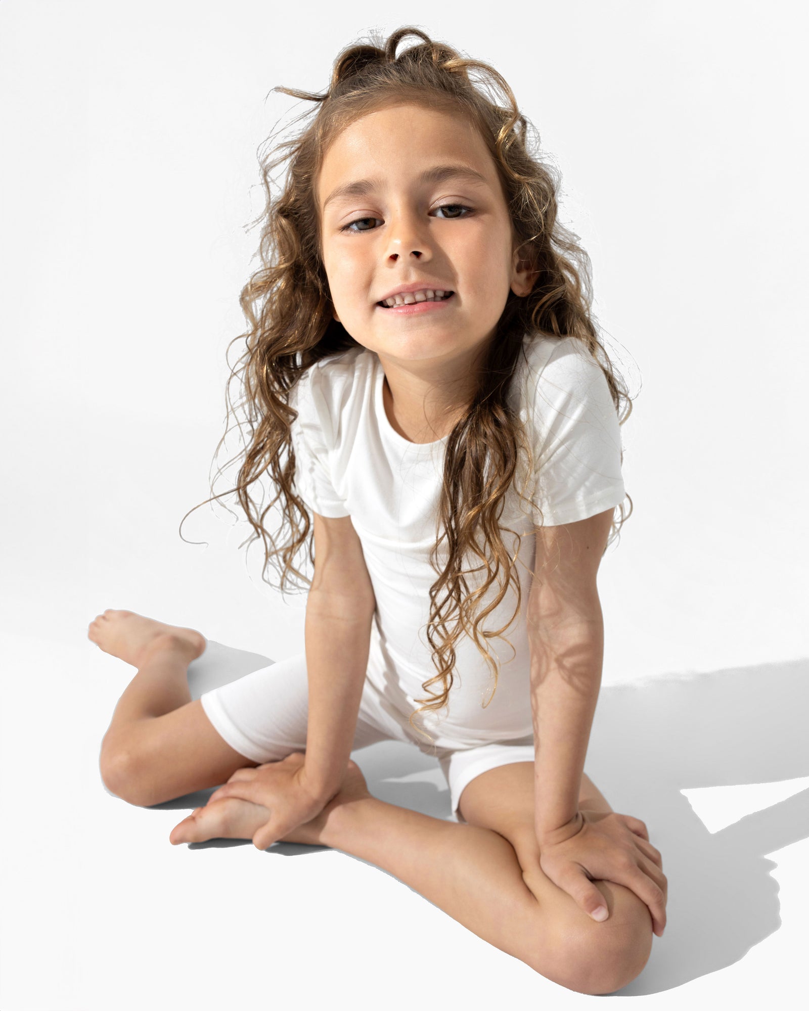 Milk White Bamboo Kids Pajama Short Set