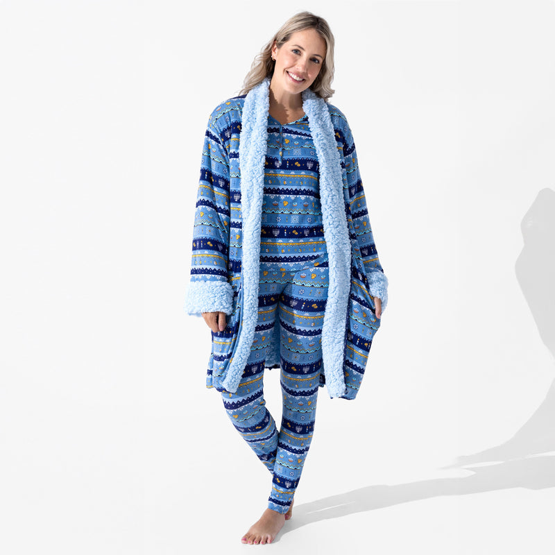Hanukkah Fair Isle Bamboo Women's Pajama Set