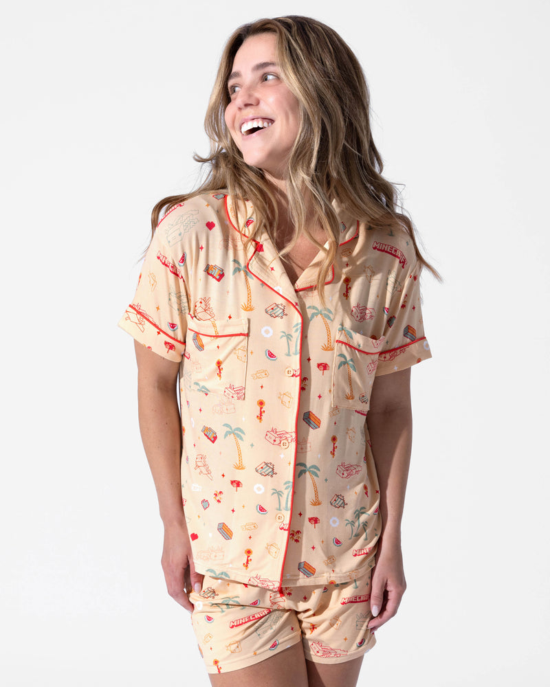 Minecraft: Summer Vibes Bamboo Women's Pajama Shorts Set