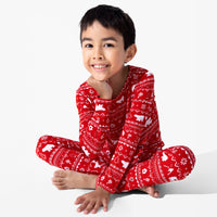 Polar Isle Red Bamboo Kids Pajamas