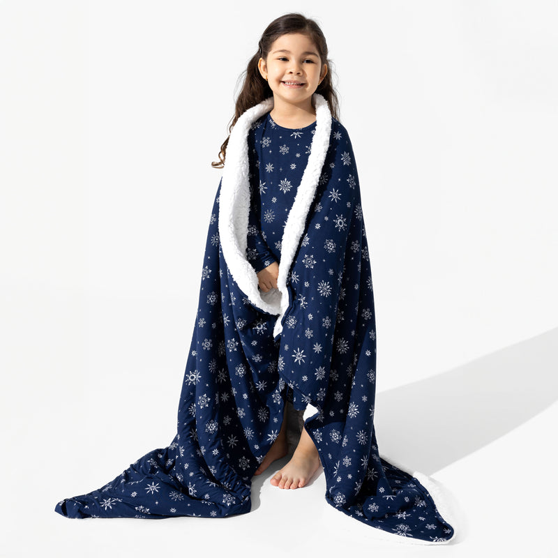 Snowflake Bamboo Sherpa Blanket
